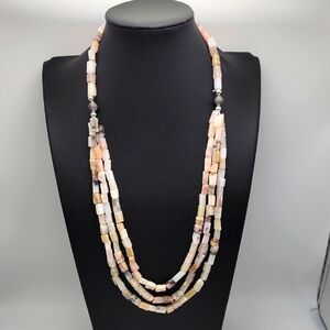 330 Cts Natural Pink Australian Opal Beads Beaded Natural Gemstone Necklace
